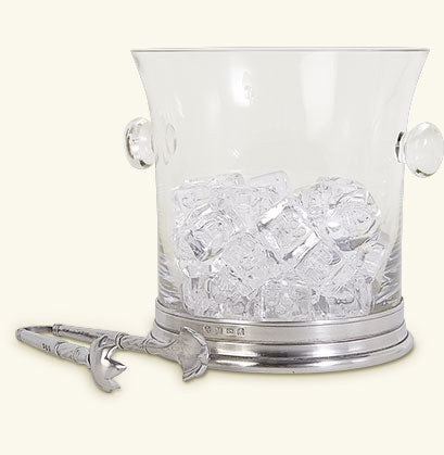 Match, Pewter Crystal Ice Bucket w/Tongs