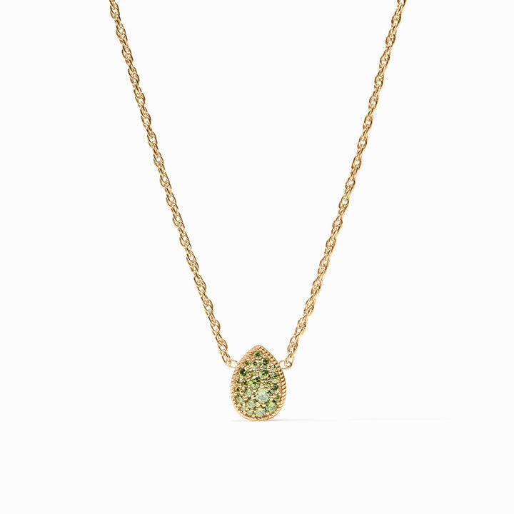 Birthstone Teardrop Delicate Necklace - Peridot - August