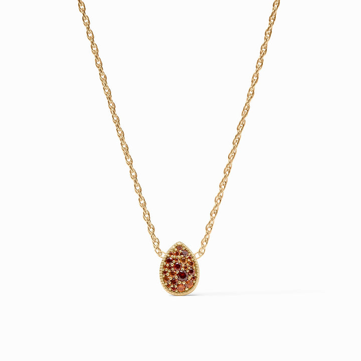 Birthstone Teardrop Delicate Necklace - Garnet - January