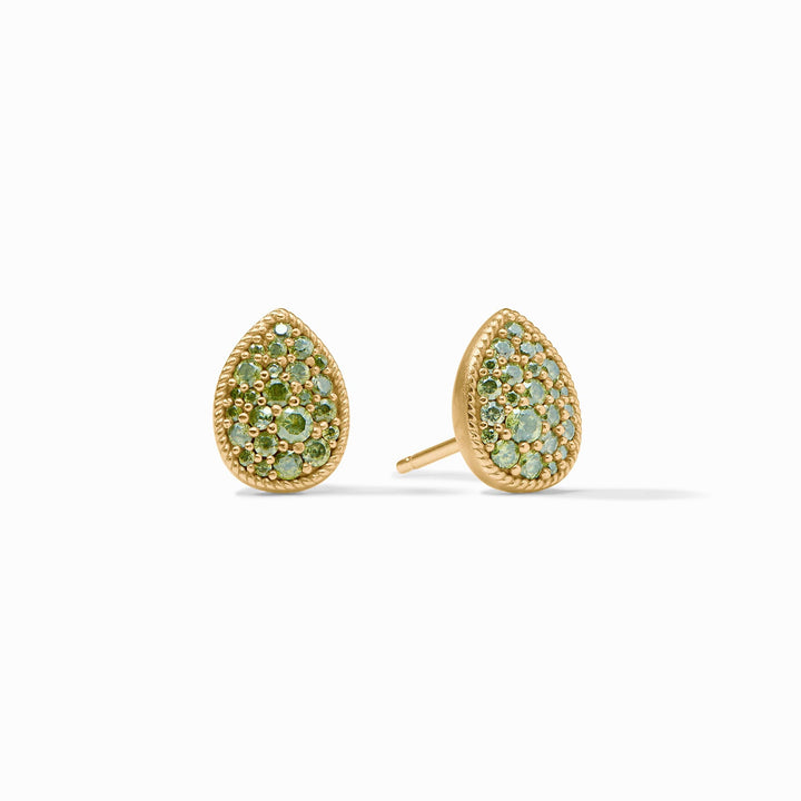 Birthstone Teardrop Stud - Peridot - August