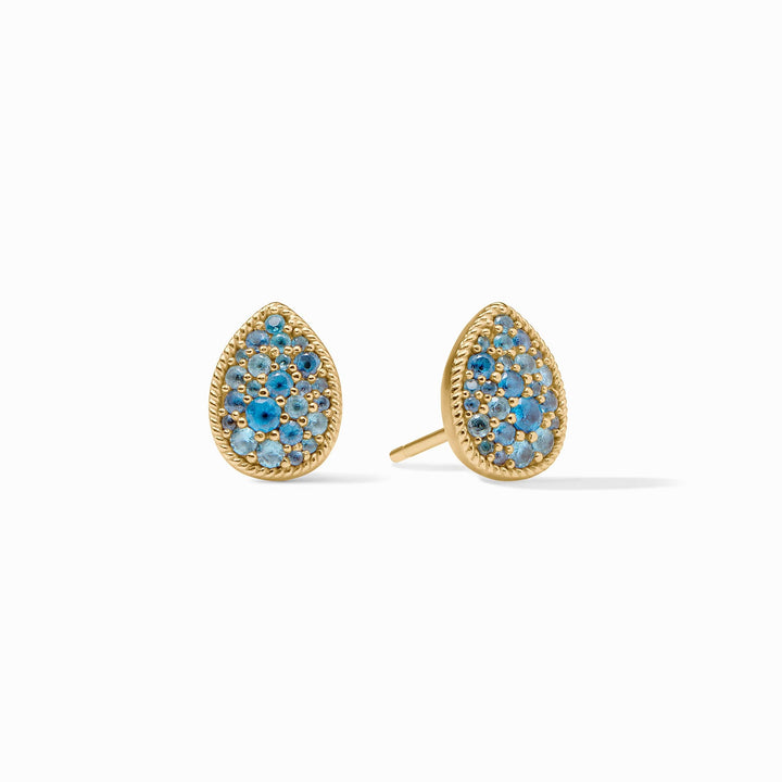 Birthstone Teardrop Stud - Blue Topaz - December