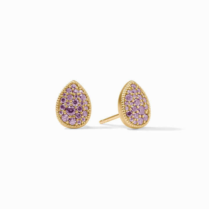 Birthstone Teardrop Stud - Amethyst - February