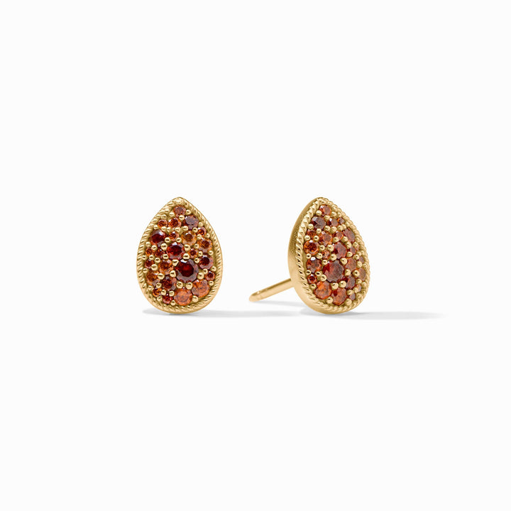 Birthstone Teardrop Stud - Garnet - January