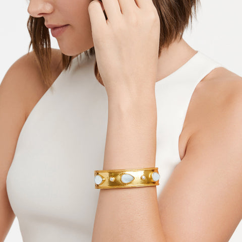 Cannes Stone Statement Hinge Bangle