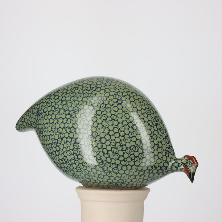 Guinea Fowl, Green Spotted Cobalt / Medium (Pecking)