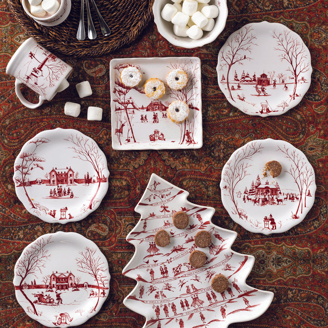 Country Estate Winter Frolic Party Plate Assorted Set/4