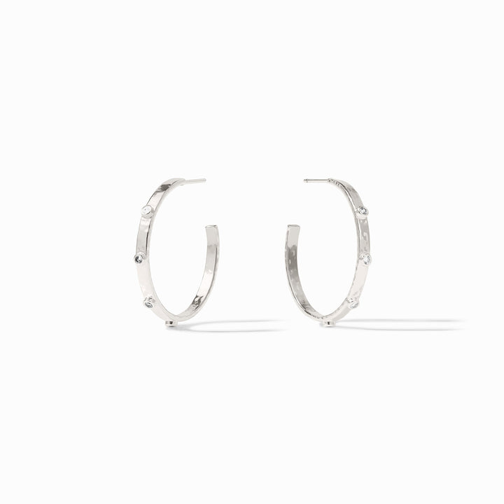 Crescent Stone Hoop