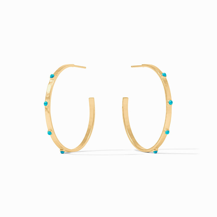 Crescent Stone Hoop