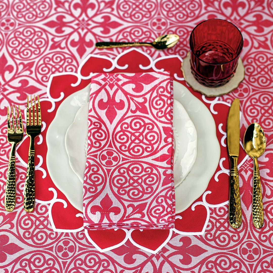 Damask Red Tablecloth