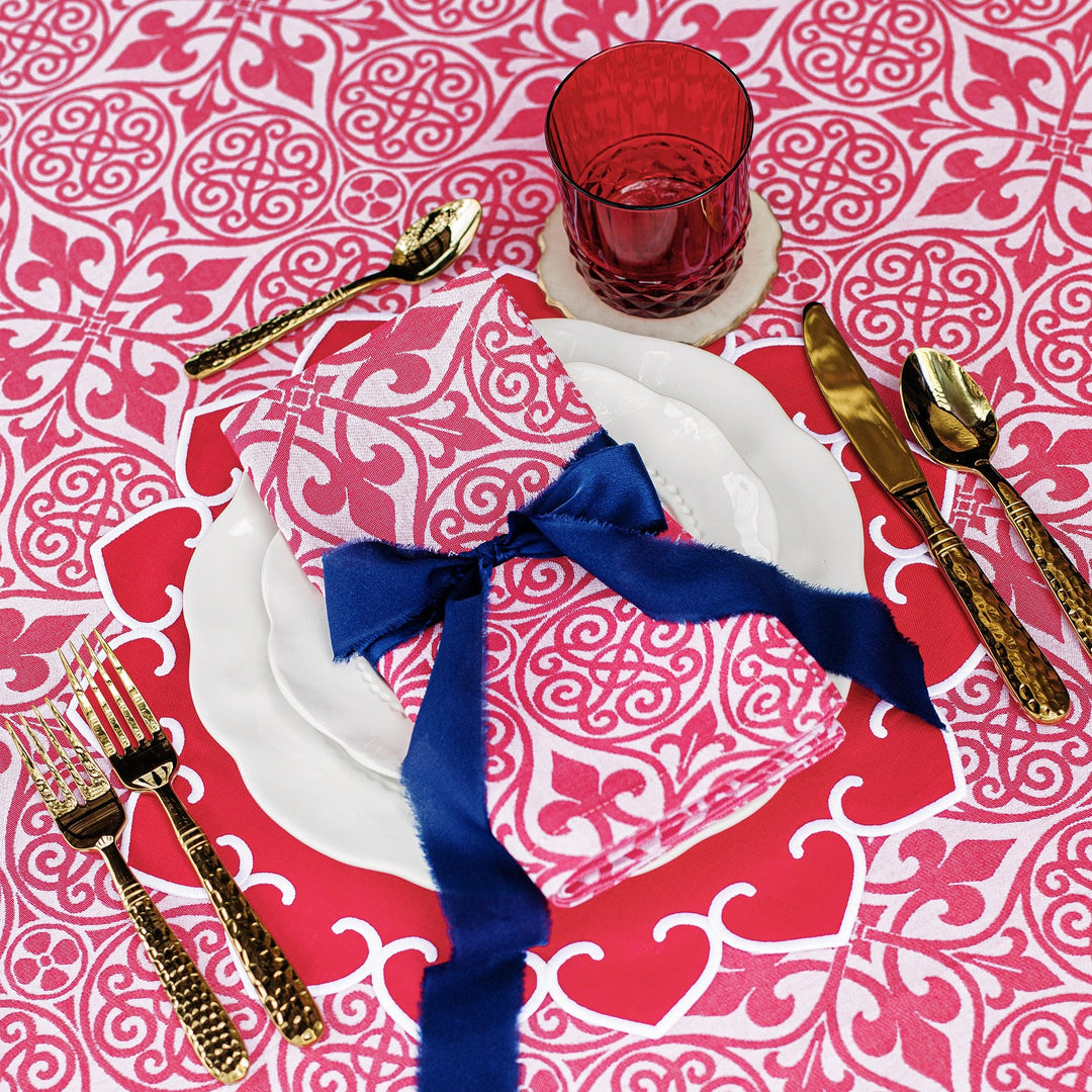 Damask Red Tablecloth