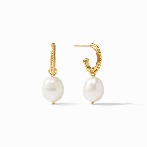 Delphine Pearl Hoop & Charm Earring