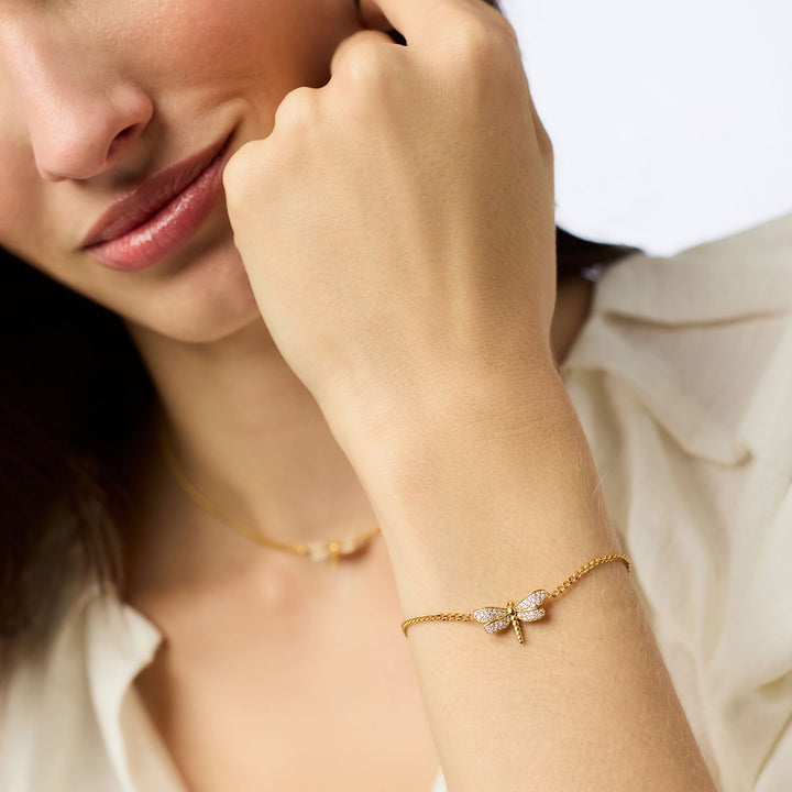 Dragonfly Pave Delicate Bracelet