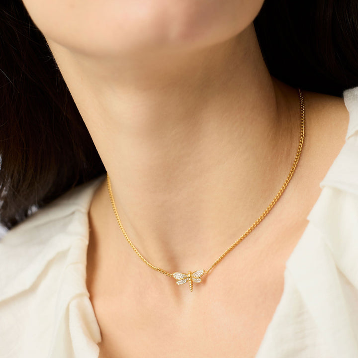 Dragonfly Pave Delicate Necklace