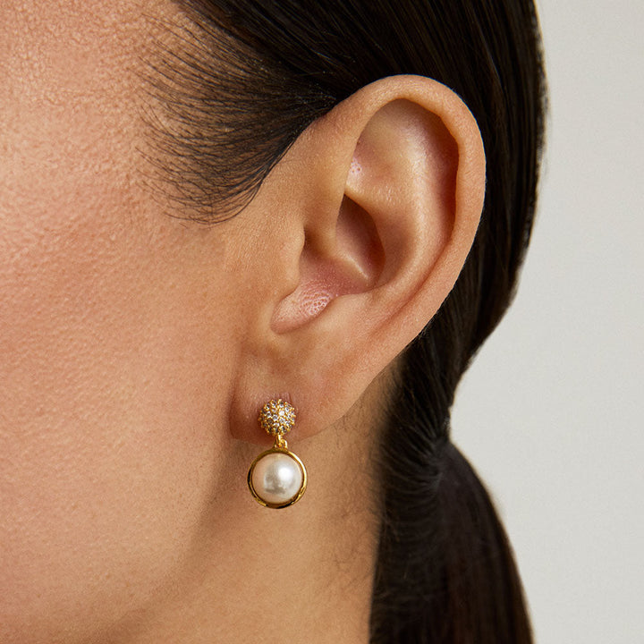 Pavé Pearl Earrings