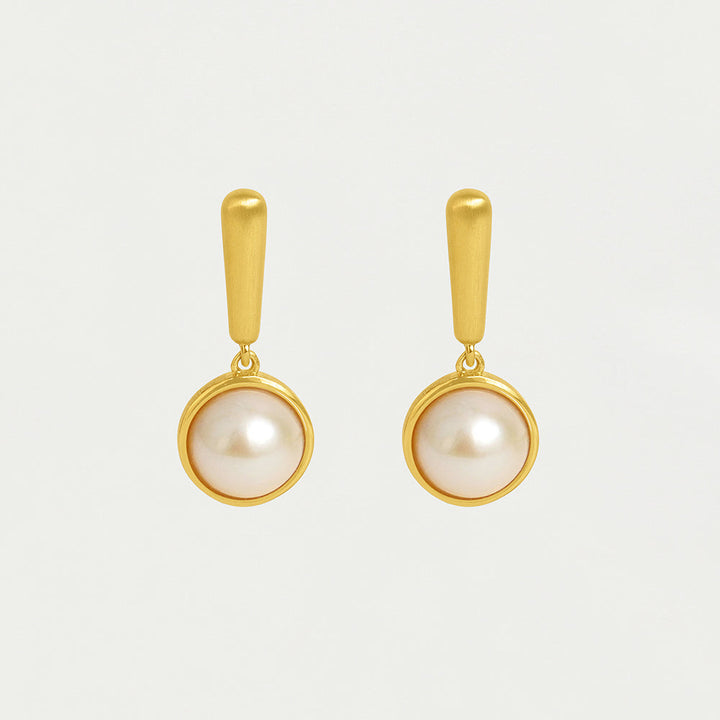 Catalina Droplet Earrings - Gold / Pearl