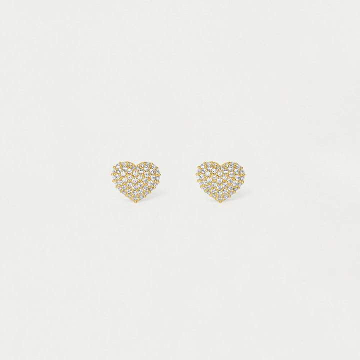 Petit Pavé Heart Studs