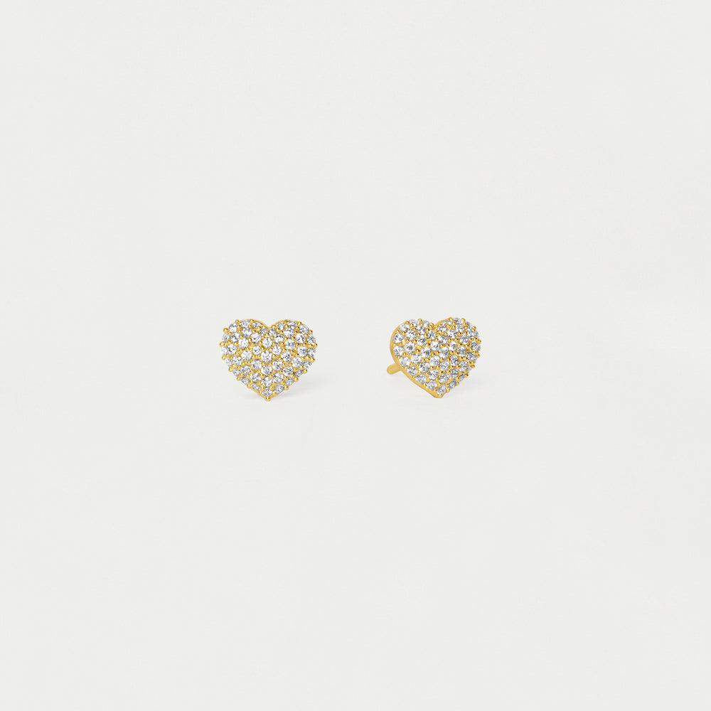 Petit Pavé Heart Studs