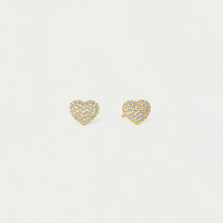 Petit Pavé Heart Studs