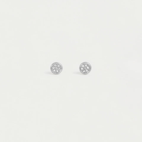 Mirabeau Pavé Studs - Silver