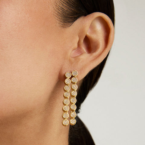 Mirabeau Pavé Statement Drop Earrings - Gold