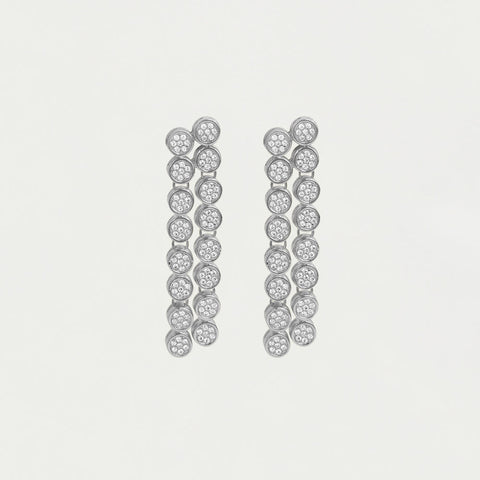 Mirabeau Pavé Statement Drop Earrings - Silver