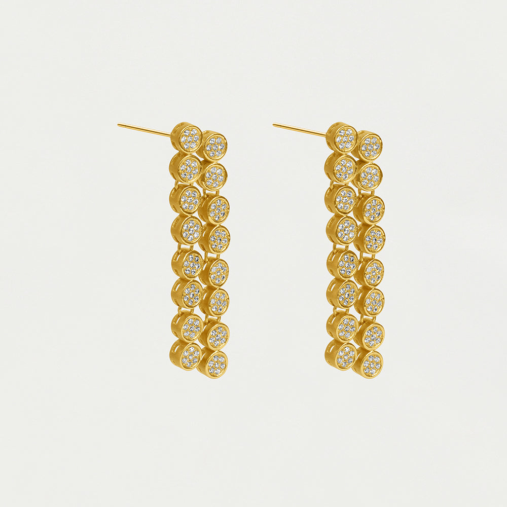 Mirabeau Pavé Statement Drop Earrings - Gold
