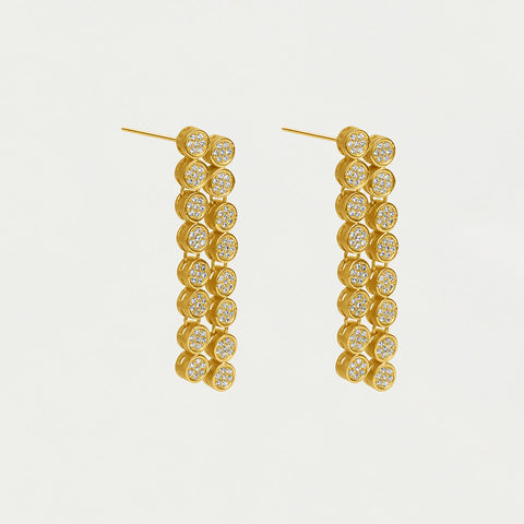 Mirabeau Pavé Statement Drop Earrings - Gold