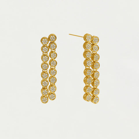 Mirabeau Pavé Statement Drop Earrings - Gold