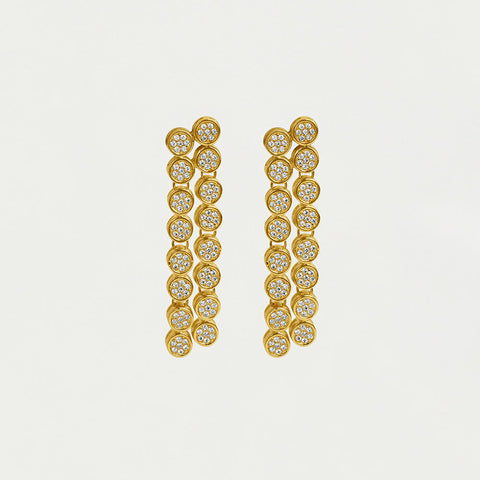 Mirabeau Pavé Statement Drop Earrings - Gold