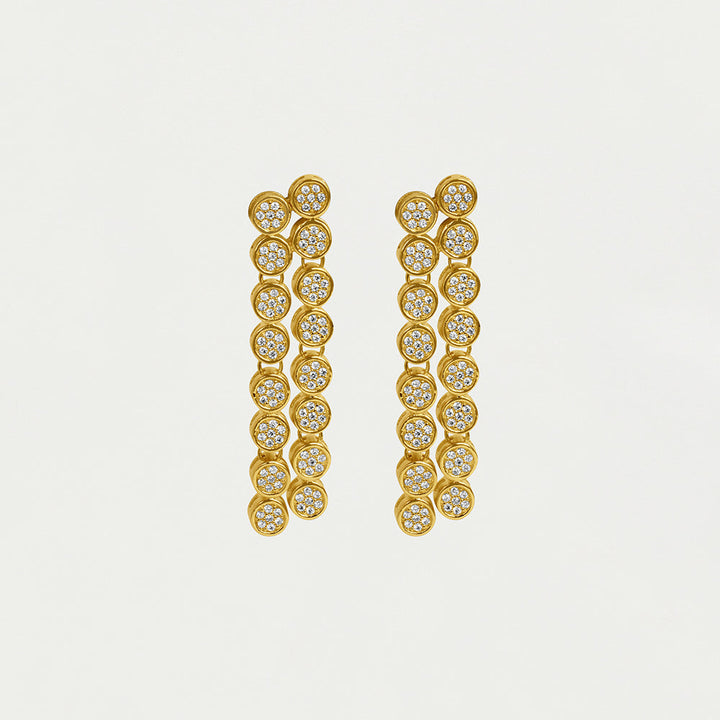 Mirabeau Pavé Statement Drop Earrings - Gold