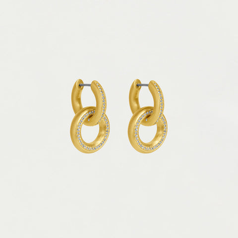 Colette Pavé Drop Earrings - Gold