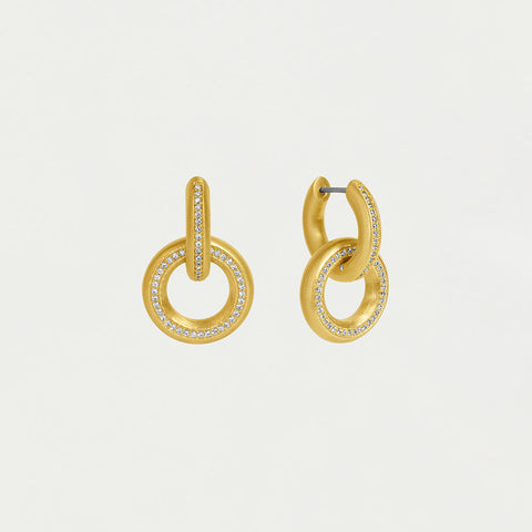 Colette Pavé Drop Earrings - Gold