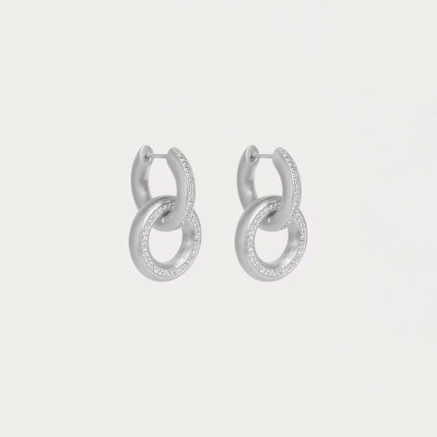 Colette Pavé Drop Earrings - Silver