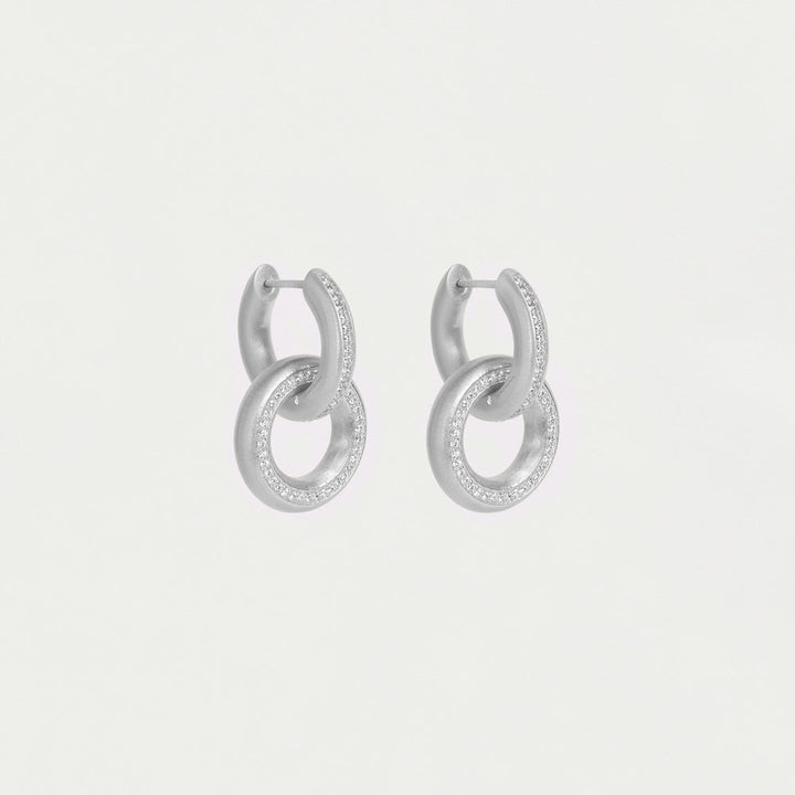 Colette Pavé Drop Earrings - Silver