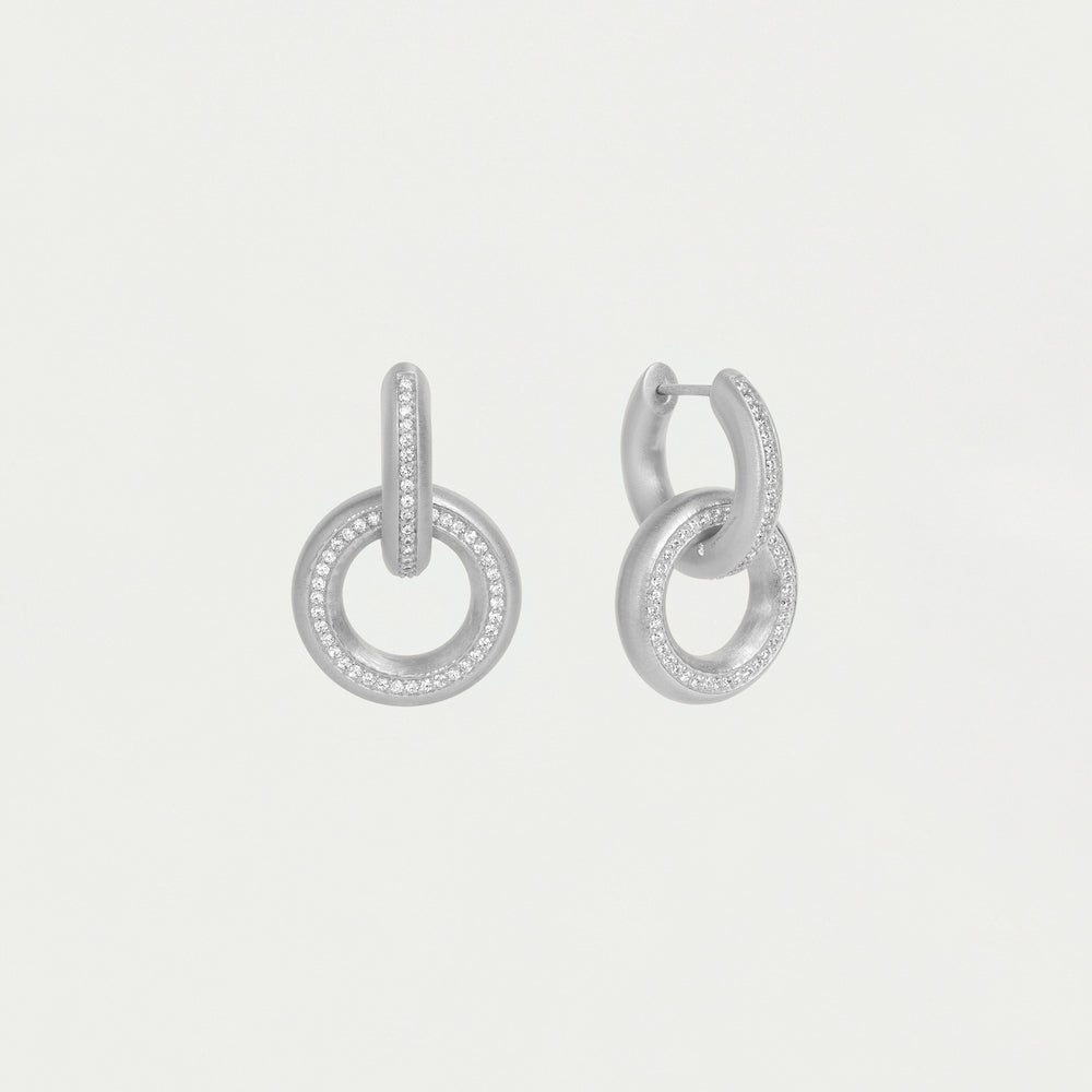 Colette Pavé Drop Earrings - Silver