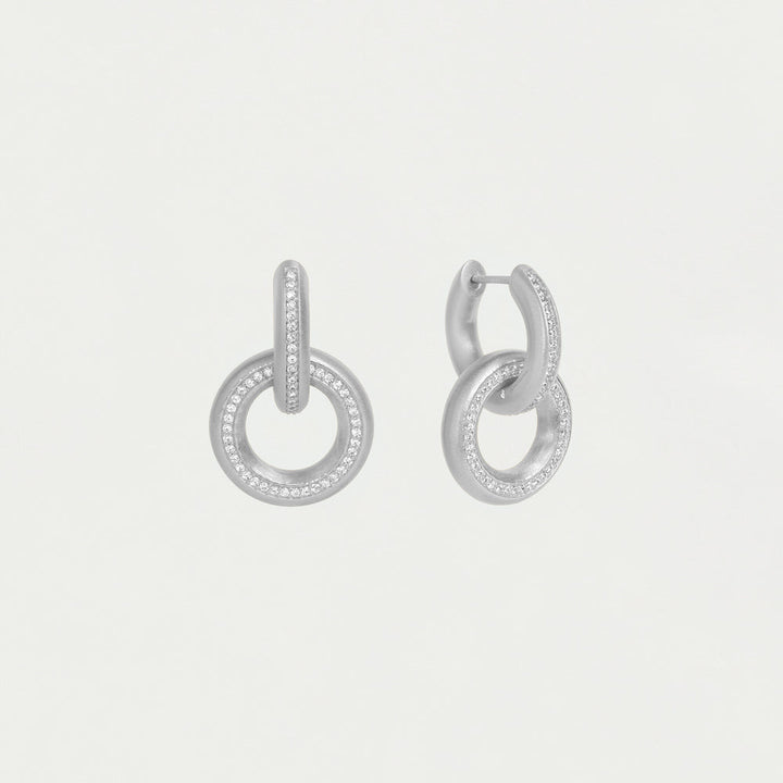 Colette Pavé Drop Earrings - Silver