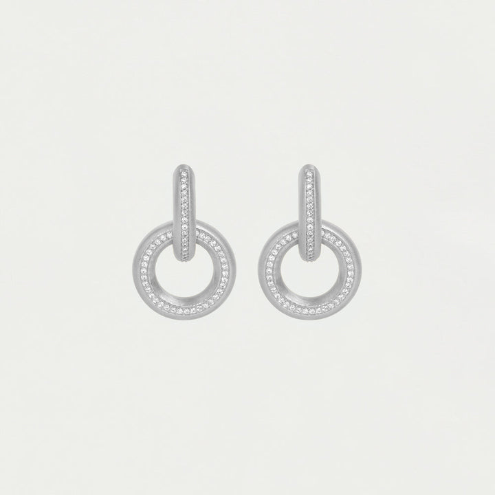 Colette Pavé Drop Earrings - Silver