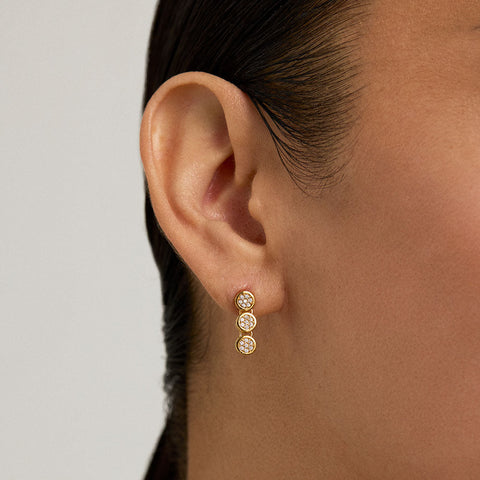 Mirabeau Pavé Droplet Earrings - Gold