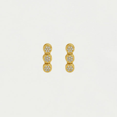 Mirabeau Pavé Droplet Earrings - Gold