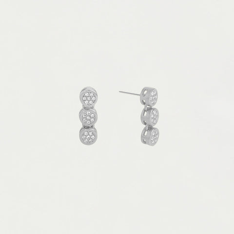 Mirabeau Pavé Droplet Earrings - Silver