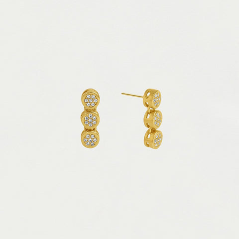 Mirabeau Pavé Droplet Earrings - Gold