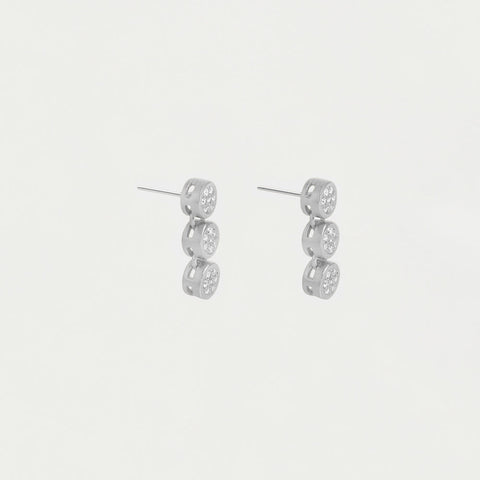 Mirabeau Pavé Droplet Earrings - Silver