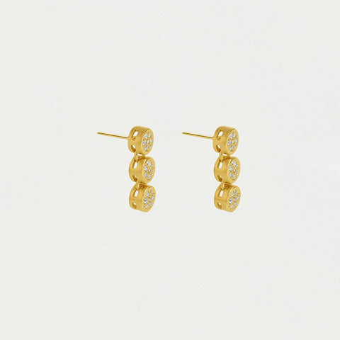 Mirabeau Pavé Droplet Earrings - Gold