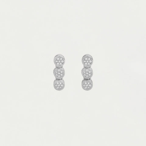 Mirabeau Pavé Droplet Earrings - Silver