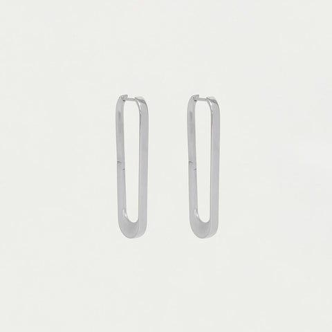 Crosby Drop Hoops - Silver