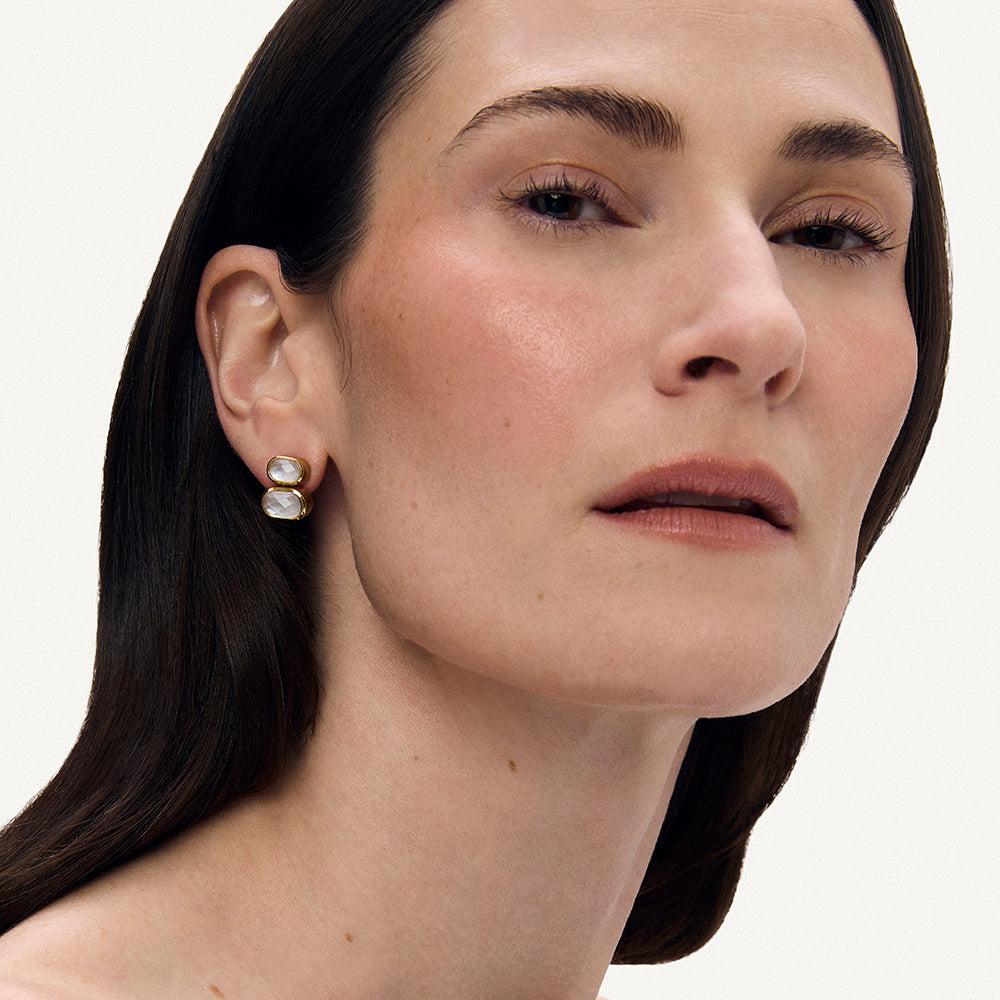 Mercer Double Gemstone Drop Earrings