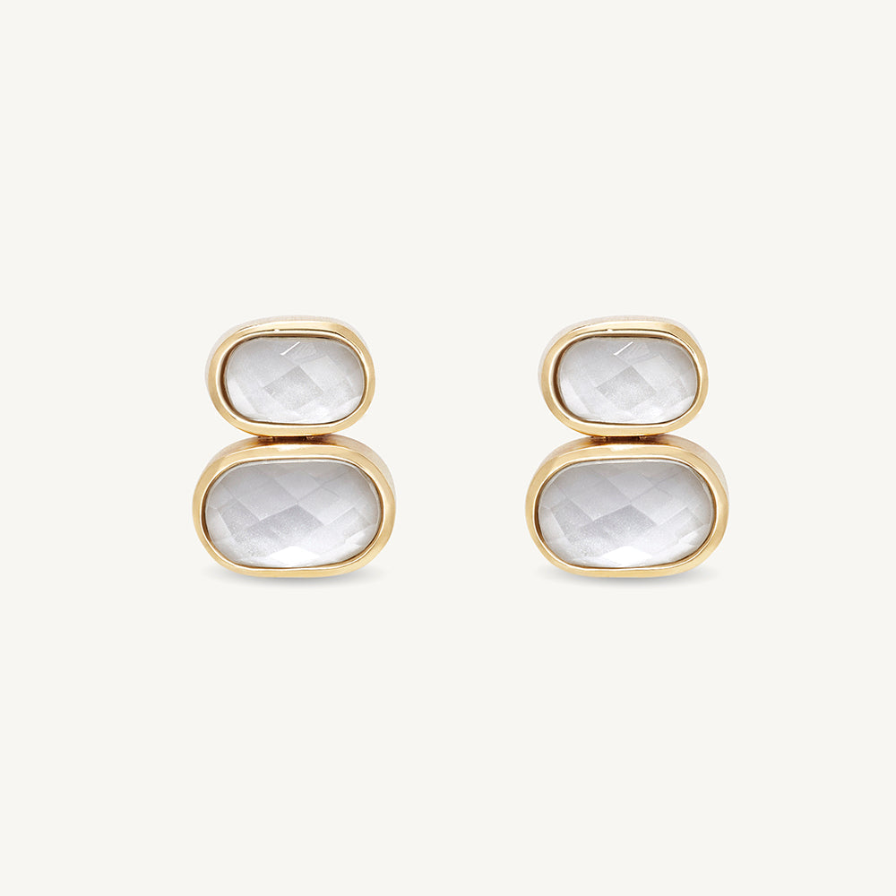 Mercer Double Gemstone Drop Earrings