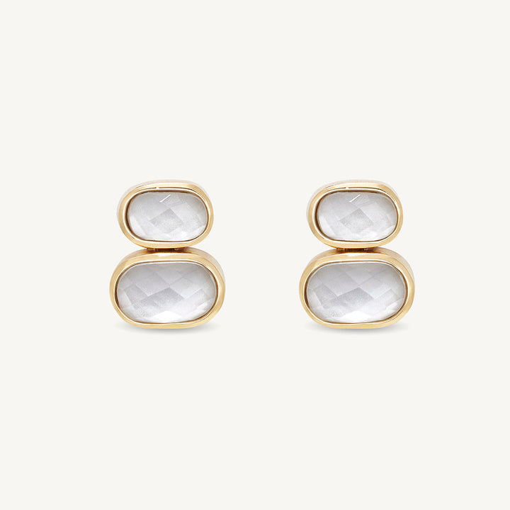 Mercer Double Gemstone Drop Earrings