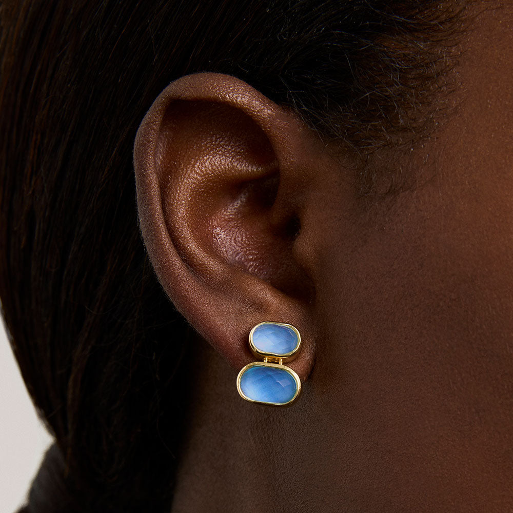 Mercer Double Gemstone Drop Earrings
