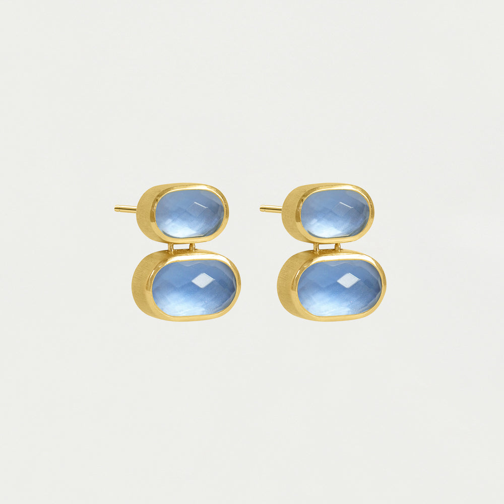 Mercer Double Gemstone Drop Earrings